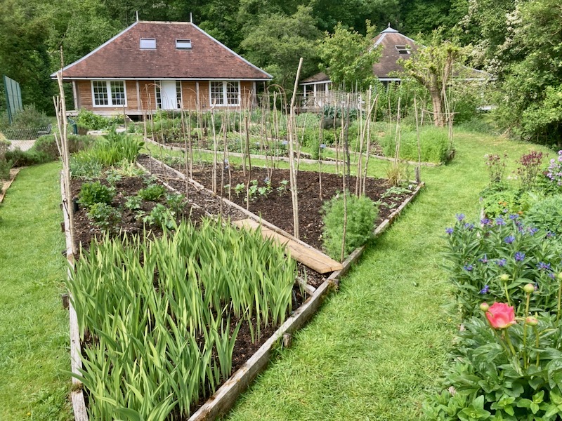 The Pavilion and the vegetable garden at Shipton Mill